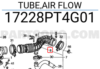 Honda 17228PT4G01 TUBE,AIR FLOW