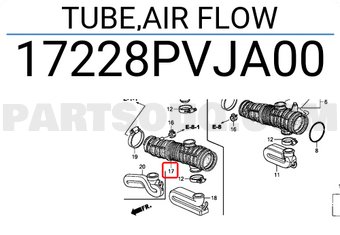 Honda 17228PVJA00 TUBE,AIR FLOW