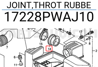 Honda 17228PWAJ10 JOINT,THROT RUBBE