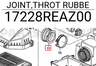 Honda 17228REAZ00 JOINT,THROT RUBBE