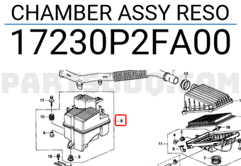 Honda 17230P2FA00 CHAMBER ASSY RESO