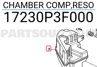 Honda 17230P3F000 CHAMBER COMP,RESO