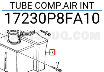 Honda 17230P8FA10 TUBE COMP,AIR INT