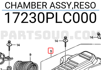 Honda 17230PLC000 CHAMBER ASSY,RESO