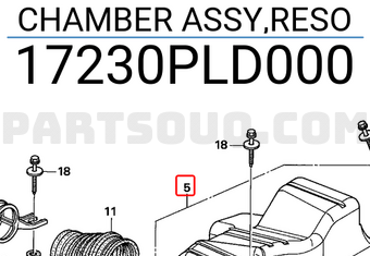 Honda 17230PLD000 CHAMBER ASSY,RESO