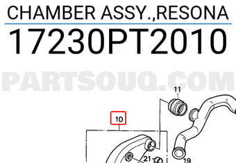 Honda 17230PT2010 CHAMBER ASSY.,RESONA