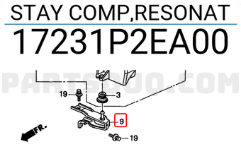 Honda 17231P2EA00 STAY COMP,RESONAT