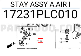 Honda 17231PLC010 STAY ASSY A,AIR I