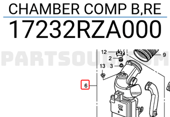 Honda 17232RZA000 CHAMBER COMP B,RE