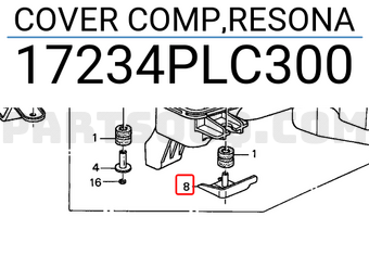 Honda 17234PLC300 COVER COMP,RESONA