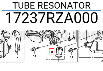 Honda 17237RZA000 TUBE RESONATOR