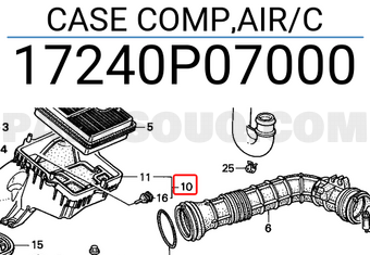 Honda 17240P07000 CASE COMP,AIR/C