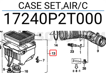 Honda 17240P2T000 CASE SET,AIR/C