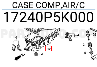 Honda 17240P5K000 CASE COMP,AIR/C