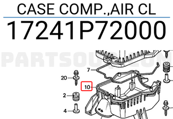 Honda 17241P72000 CASE COMP.,AIR CL
