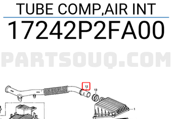 Honda 17242P2FA00 TUBE COMP,AIR INT