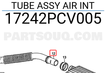Honda 17242PCV005 TUBE ASSY AIR INT