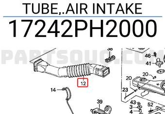 Honda 17242PH2000 TUBE,.AIR INTAKE