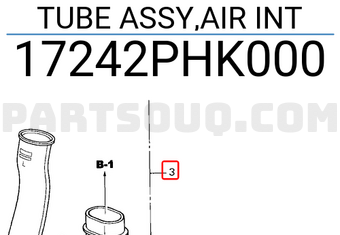 Honda 17242PHK000 TUBE ASSY,AIR INT
