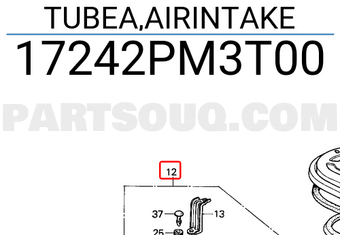 Honda 17242PM3T00 TUBEA,AIRINTAKE