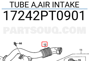 Honda 17242PT0901 TUBE A,AIR INTAKE