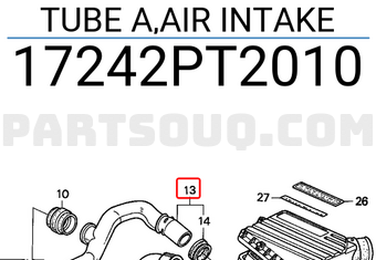 Honda 17242PT2010 TUBE A,AIR INTAKE