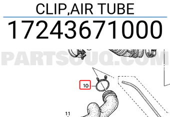 Honda 17243671000 CLIP,AIR TUBE