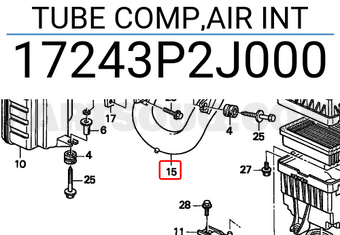 Honda 17243P2J000 TUBE COMP,AIR INT