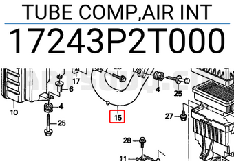 Honda 17243P2T000 TUBE COMP,AIR INT
