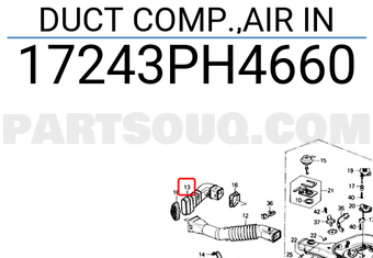Honda 17243PH4660 DUCT COMP.,AIR IN