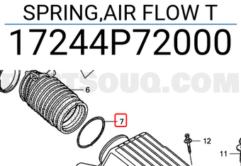 Honda 17244P72000 SPRING,AIR FLOW T