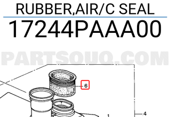 Honda 17244PAAA00 RUBBER,AIR/C SEAL