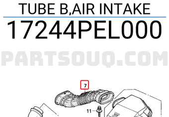 Honda 17244PEL000 TUBE B,AIR INTAKE