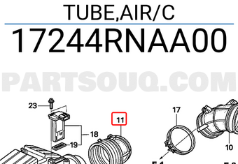 Honda 17244RNAA00 TUBE,AIR/C
