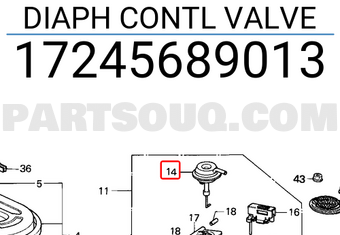 Honda 17245689013 DIAPH CONTL VALVE