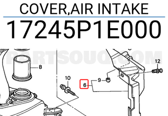 Honda 17245P1E000 COVER,AIR INTAKE
