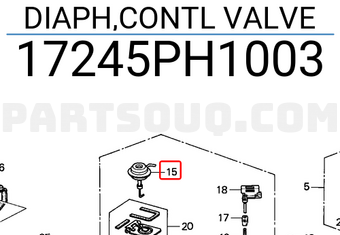 Honda 17245PH1003 DIAPH,CONTL VALVE