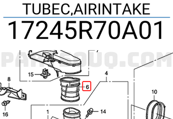 Honda 17245R70A01 TUBEC,AIRINTAKE