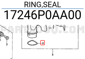 Honda 17246P0AA00 RING,SEAL