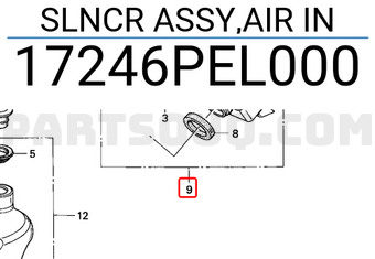 Honda 17246PEL000 SLNCR ASSY,AIR IN