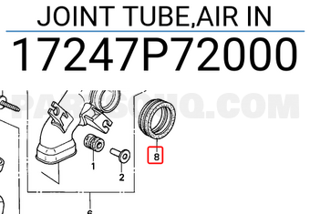 Honda 17247P72000 JOINT TUBE,AIR IN