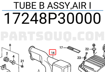 Honda 17248P30000 TUBE B ASSY,AIR I