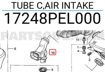 Honda 17248PEL000 TUBE C,AIR INTAKE
