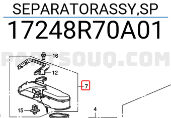 Honda 17248R70A01 SEPARATORASSY,SP