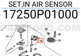 Honda 17250P01000 SET,IN AIR SENSOR