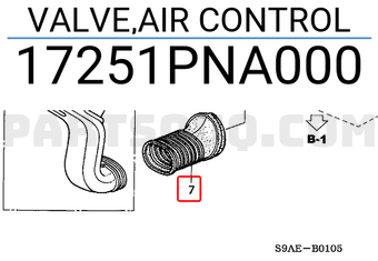 Honda 17251PNA000 VALVE,AIR CONTROL