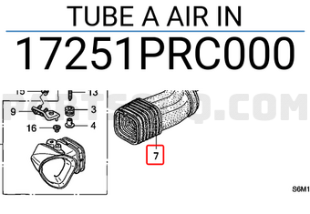 Honda 17251PRC000 TUBE A AIR IN