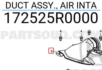 Honda 172525R0000 DUCT ASSY., AIR INTA