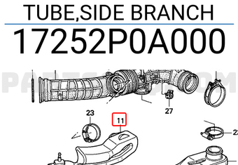Honda 17252P0A000 TUBE,SIDE BRANCH