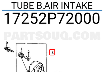 Honda 17252P72000 TUBE B,AIR INTAKE